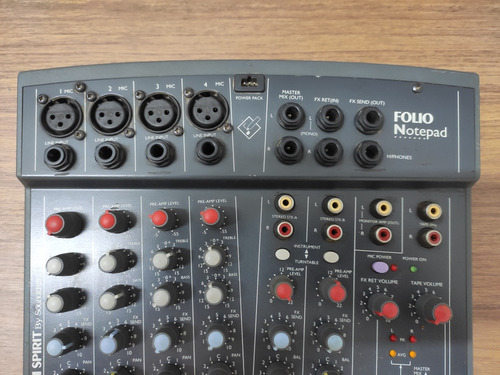 Mesa De Som Spirit By Soundcraft - Folio Notepad - Sem Fonte (Usado)