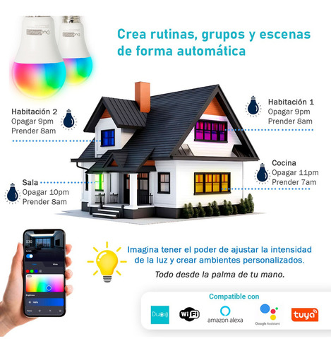 Foco Inteligente Duosmart Wifi Control App Alexa/google Rgb