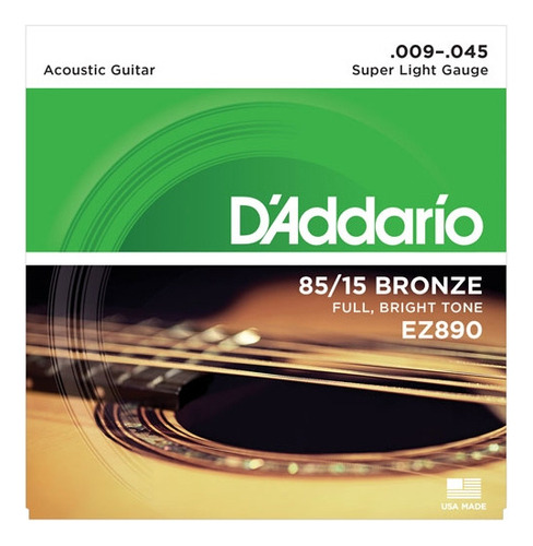 Set Cuerdas Para Guitarra Acústica Bronze Daddario Ez890