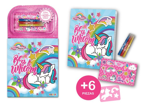 Tablero De Arte Para Colorear Unicornio Con Stickers