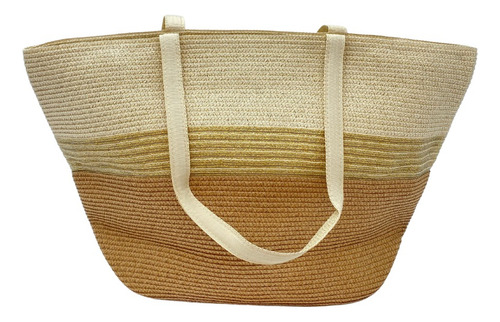 Bolsa De Playa A Rayas Unibella Beige Rayas Beige