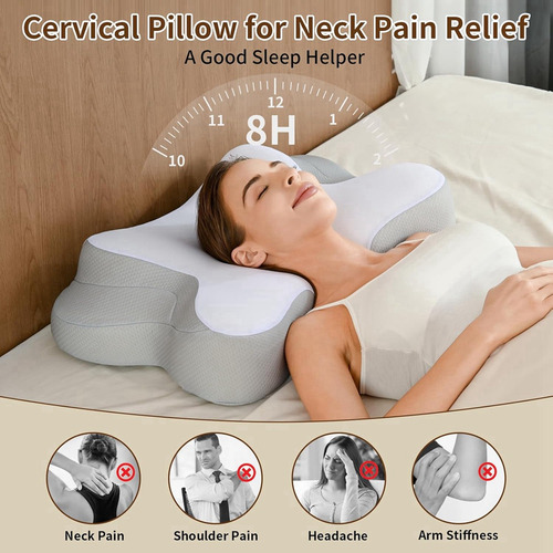Almohada Cervical Para Cuello, Espuma Viscoelástica Ergonómi