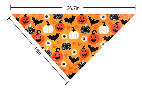 Pañuelo Para Mascotas Multicolor Diseño Halloween Juego 2 Pz