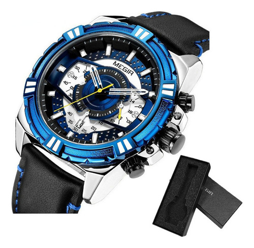 Reloj Deportivo Megir Chronograph Luminous De Acero Inoxidab