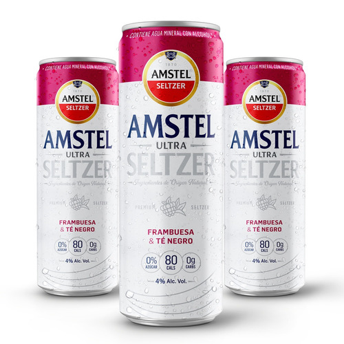 Cerveza Amstel Hard Seltzer Frambuesa Ultra lata 355 mL 12 unidades