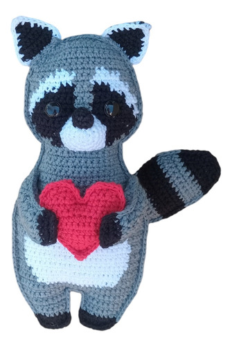 Mapache Ragdoll Enamorado, Crochet,almohada,amigurumi Tejido