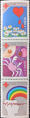 Brasil, Tira Vert Serie Yv 2108 A Cruz Roja 1993 Mint L18868