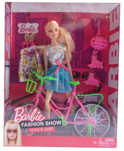 Muñeca Barbie Articulada Bicicleta Y Rollers + Accesorios