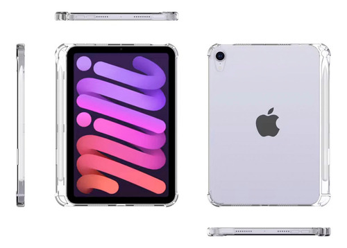 Funda Para iPad Mini 6 Esquinas Reforzadas + Espacio Pencil Color Transparente