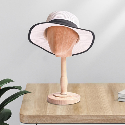 Cabeza De Maniquí De Madera Para Sombreros, Gorras,