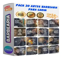 Comprar 30 Artes Mídias Sociais Barbearia Arquivo Editável Canva