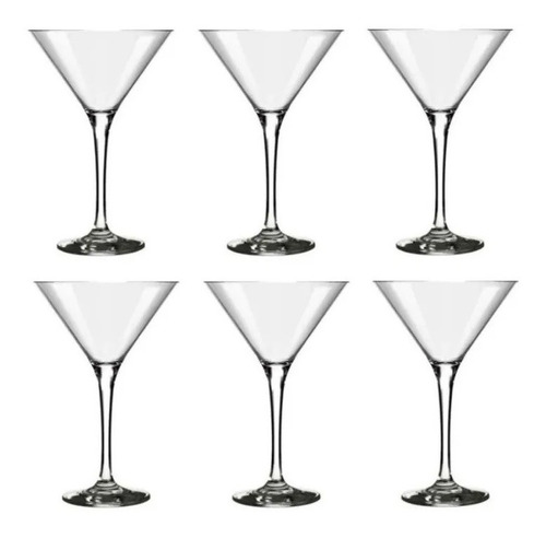 6 Copas De Vidrio 250 Ml  Martini Nadir