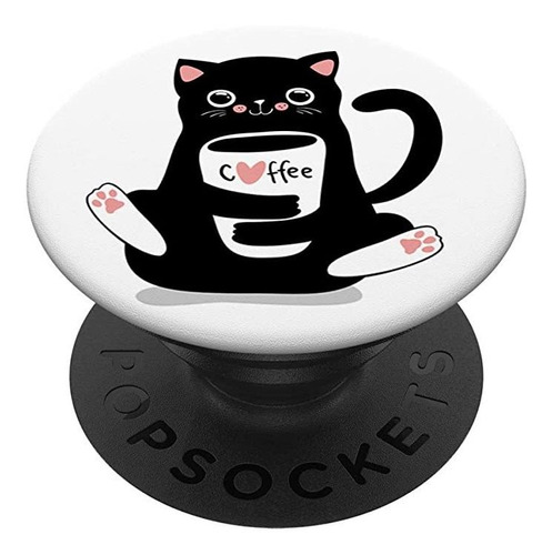 Cute Cat Holding Coffee Pop Socket: Pop Socket Cat Popsocke