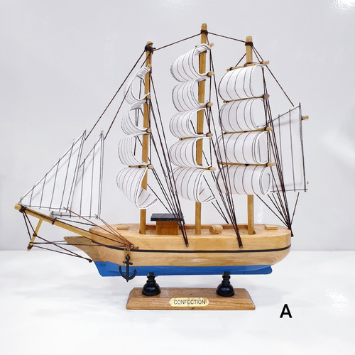 Fragata Barco De Madera 30cm Varios Modelos
