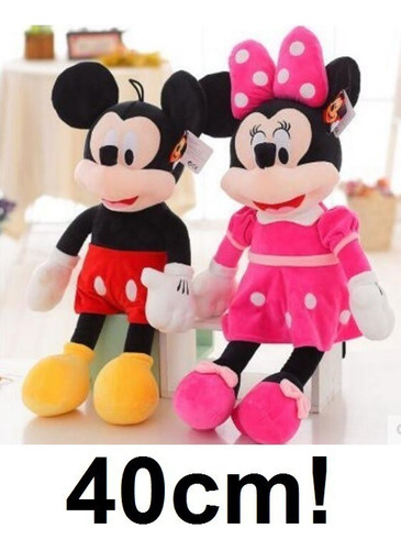 Pelúcia Minnie Rosa + Mickey Padrão Grande 40 Cm Importado 