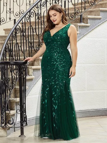 Vestido Largo Fiesta Verde Elegante Talla Extra Damas Honor