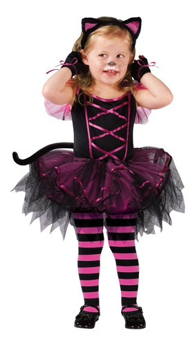 Disfraz Para Niña Bailarina Gato Talla Large(3t-4t)-