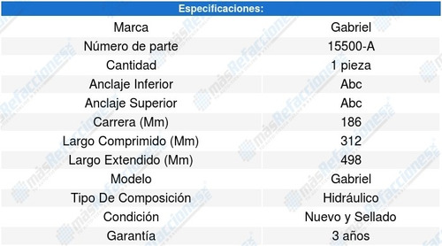 1-amortiguador Direccion Chevrolet P30 V6 4.1l 98-00 Gabriel