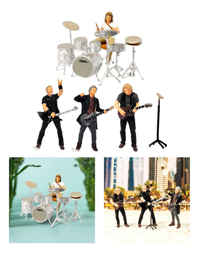 Figuras De Música Rock En Miniatura A Escala 1:64 Pintadas