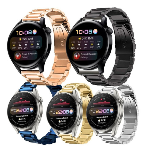 Correa De Acero Inoxid Compatible Con Huawei Watch 3 / 3 Pro
