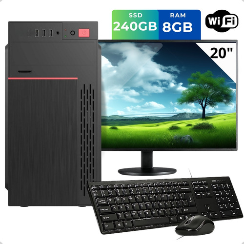 Pc Cpu Completo I5 4570 8gb Ssd 240gb Monitor + Wifi