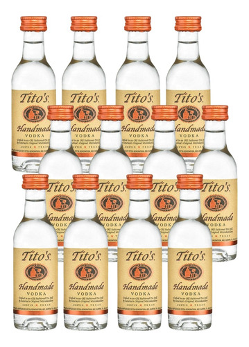 Pack De 12 Vodka Tito's Handmade 50ml