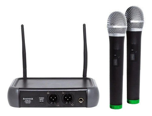 Microfone Sem Fio Duplo De Mão Uhf Lm-258u Lexsen 2 Bastoes