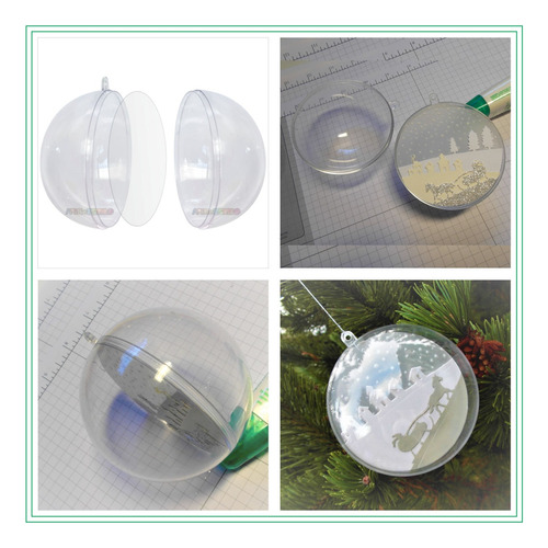 300 Esfera De Acrílico 6,5 Cm Bola Transparente Nitida Natal