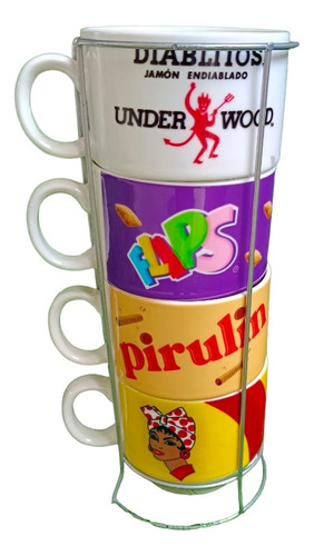 Tazas Apilables De Café Pan Flips Pirulin Personalizadas Lpk