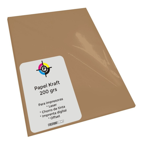 Imagen 1 de 5 de Papel Kraft A4 200 Grs Misionero 500 Hojas Laser O Inkjet