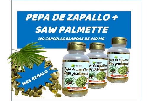 Pack 180 Caps Blandas Pepa De Zapallo+ Saw Palmette/prostata