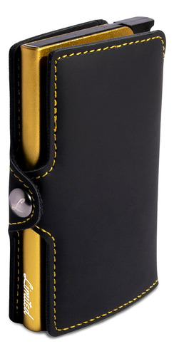 Billetera Hombre Cuero Limited Wallet- Tarjetero Rfid Black