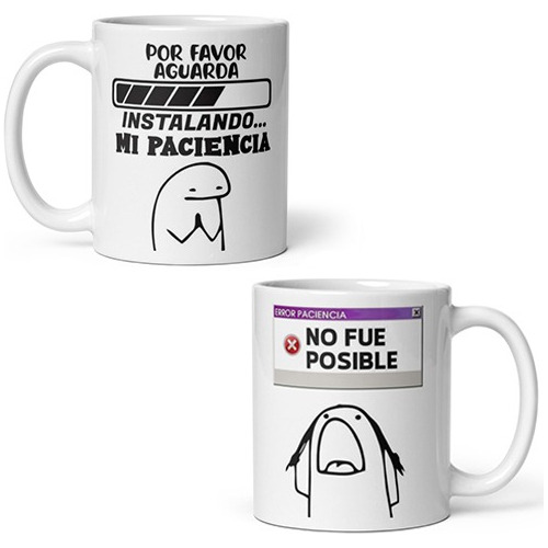 Taza Meme Flork Instalando Paciencia - No Fue Posible Varios