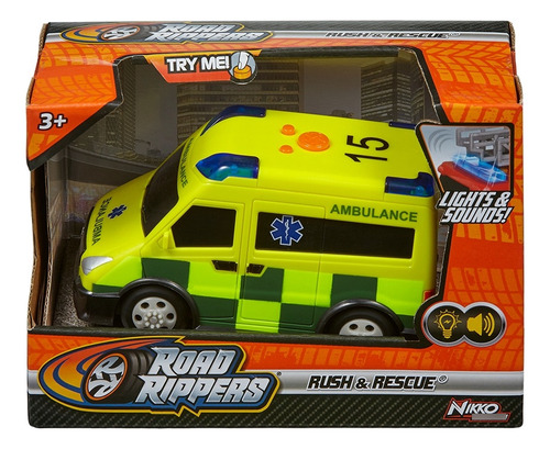 Rush & Rescue Camion Ambulancia Policia Luz Sonido 13 Cm Mca