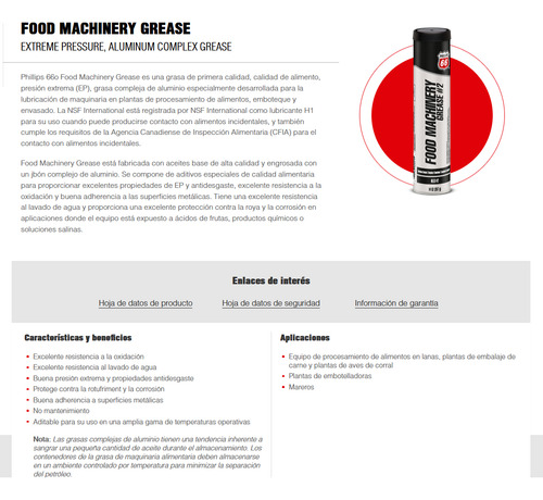 (10 Cart.) Grasa Grado Alimenticio #2. Complejo De Aluminio