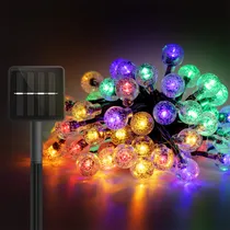 Comprar Guirnaldas De Luces Led Solares Exterior 10m Navidad Adornos