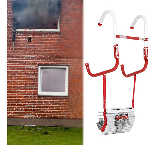 Qclueu Fire Escape Ladder 2-3 Story With Anti-skid Rungs