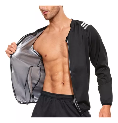 Roupa De Sauna Masculina Para Emagrecer Com Zíper Gym Ropa C