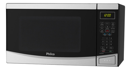 Imagem 2 de 6 de Microondas Philco Pmo26 Inox 26 Litros Menu Fit Preto 110v