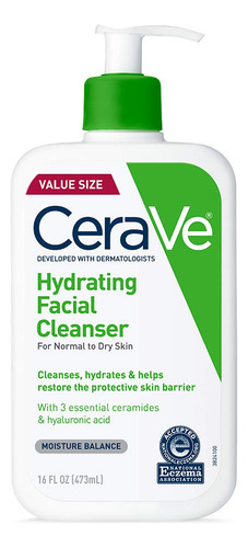Limpiador Facial Cerave Hydrating 473 Ml Con Ácido Hialuróni