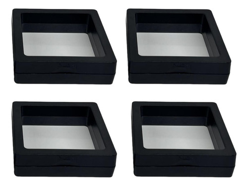4x Vitrina Flotante, Soportes De Exhibición De Negro