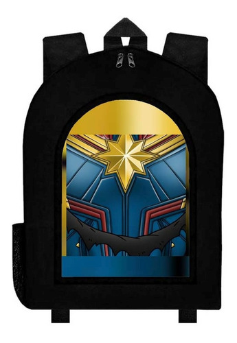 Mochila Capitana Marvel Negra Adulto / Escolar A12