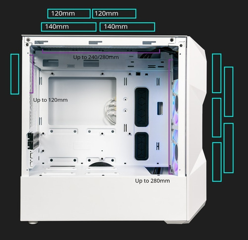 Imagen 8 de 8 de Gabinete Gamer Coolermaster Td300 Mesh Black Mini Tower