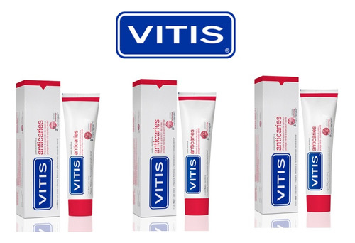 Pasta Dental Vitis Anticaries 100ml  Pack X3 Unidades