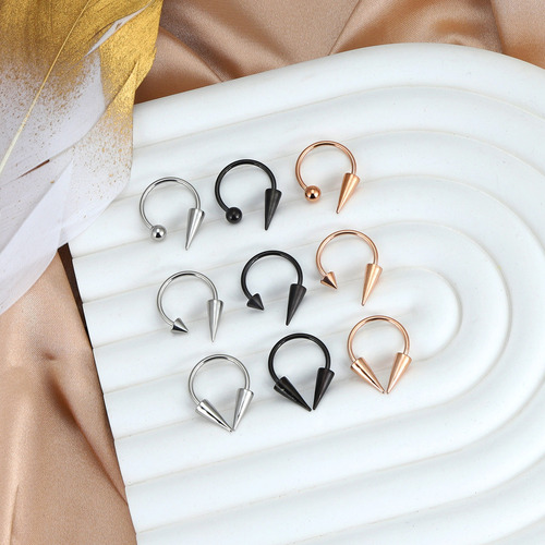 9 Anillos Septum Acero Inoxidable Conjunto Duro Piercings