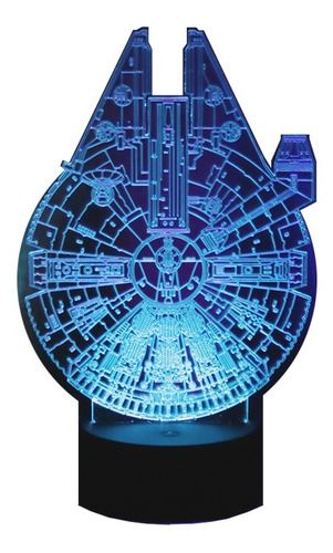 Lámpara De Acrílico Halcón Milenario Star Wars Personalizabl