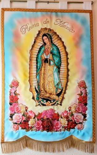 Estandarte Bordado Virgen De Guadalupe.