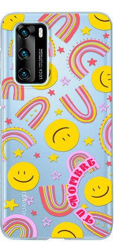 Funda Para Huawei Para Mujer Caritas Felices Con Nombre