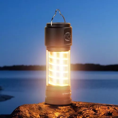  Linterna LED recargable para campamento, linterna