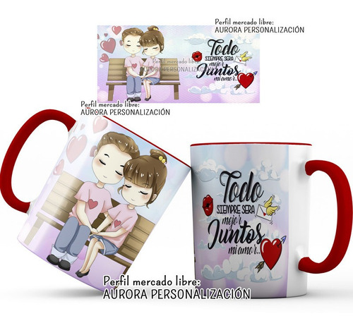 Mug  Oreja Interior Rojo Amor San Valentin Regalo Pareja 25